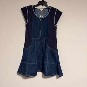 Pilcro For Anthropologie Mixed Media Swing Mini Dress